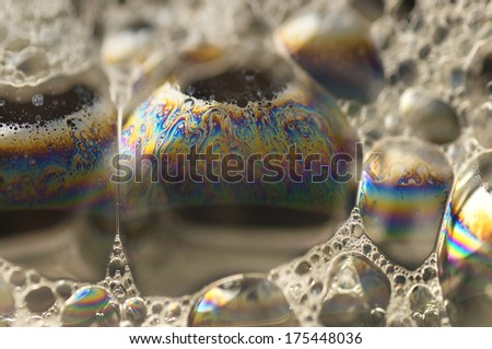 Macro of the surface big bubble soap