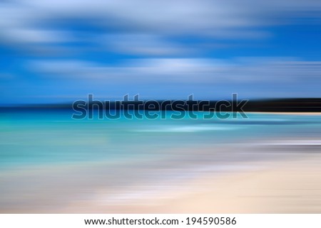 Abstract nature : seascape, steak effect, blur motion, playa Rincon, Samana, dominican republic