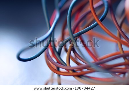 Abstract texture: electric cable defocused, wallpaper background