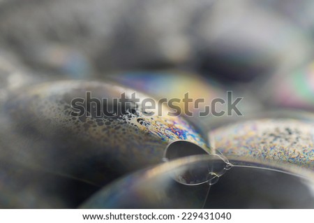 Macro of the surface bubble soap