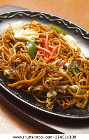 YAKISOBA of fried noodles of Japan