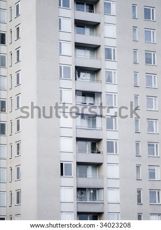Tall house with apartments ad balconies