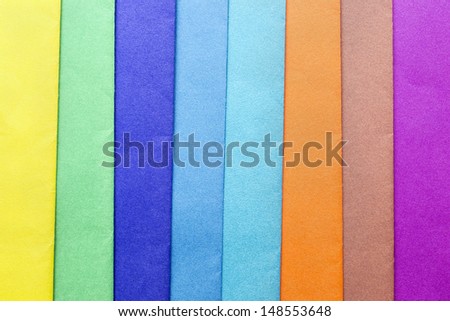Strips of multicolor rough paper background