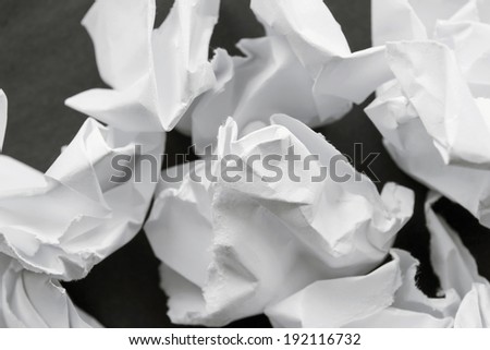 A lot of crumpled white paper as a background