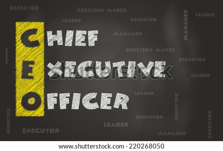 Abbreviation Of Chief Executive Officer Over Black Chalk Board