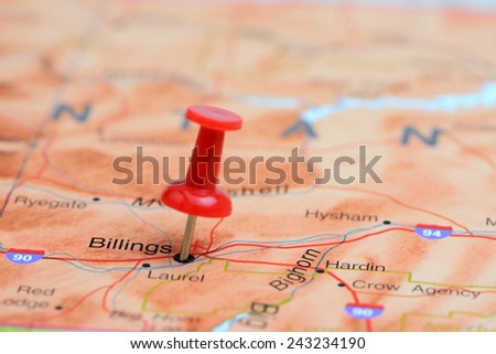 Billings pinned on a map of USA
