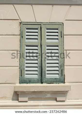 window/green vintage window.