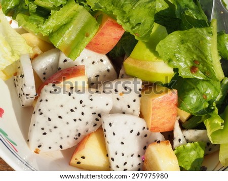 fruit salad/fruit salad mix with apple vegetable.