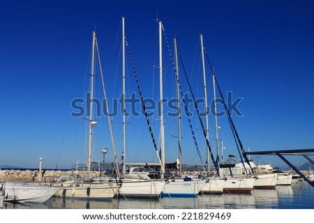 TUCEPI-CROATIA-AUGUST 29,2012 : Luxury sailboats in marine Tucepi , Croatia