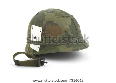 US Army helmet - Vietnam era - on white background