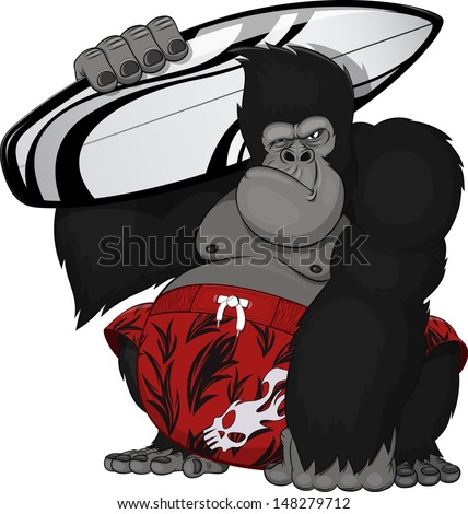 monkey with a surfboard monkey with a surfboard