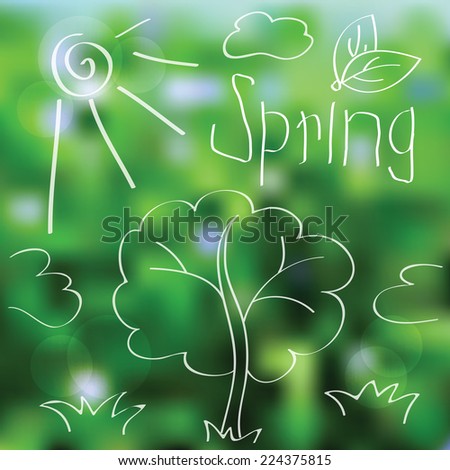 Vector spring landscape background - spring sale poster