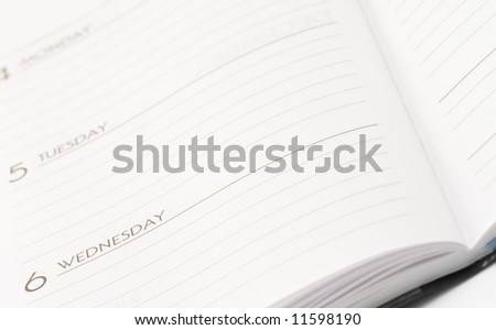 notebook blank notepad paper week planner wednesday