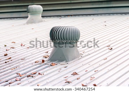 Ventilation system on the roof of factory.