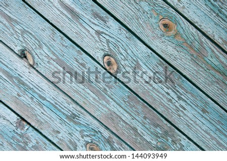 old chapped blue wooden background
