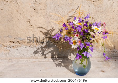still life bouquet with wild flowers