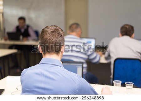 People Sitting Rear At The Computer Training Class