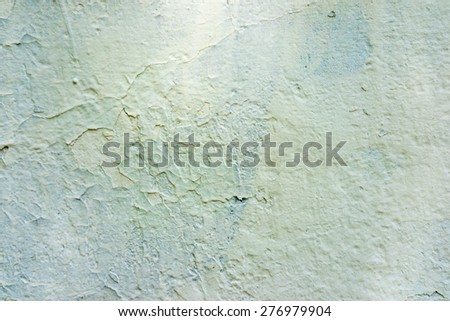 Old peeling paint and dirty on old blue concrete wall background