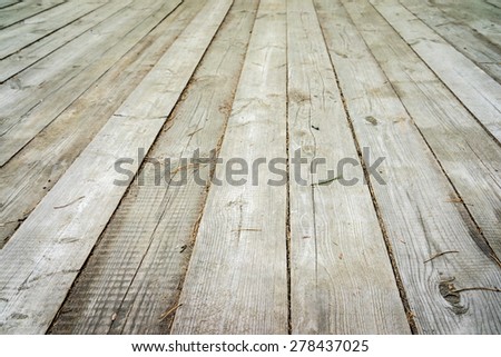 light wood background - perspective view wooden floor with thick desks