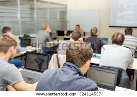 Adult programmers students in classroom