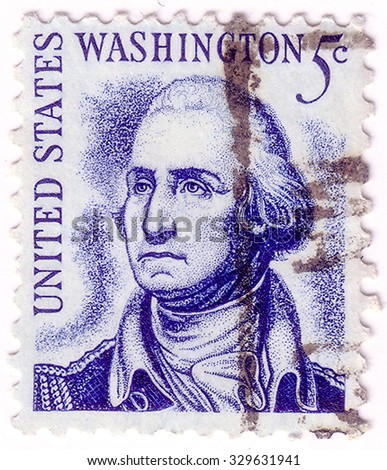 USA - CIRCA 1950: A stamp printed in the USA shows image portrait George Washington, circa 1950.