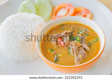 Red curry with beef ,Thai food