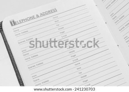 Closeup Empty Paper Telephone and Address Book
