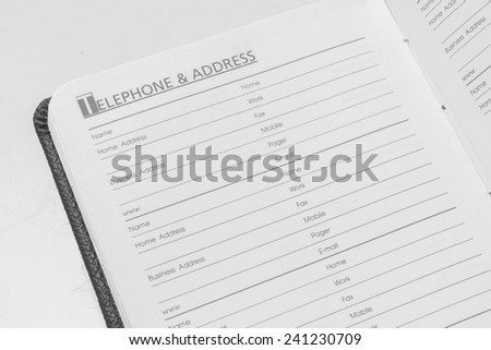 Closeup Empty Paper Telephone and Address Book