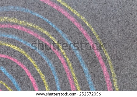 Colorful chalk with spin cycle on chalkboard background