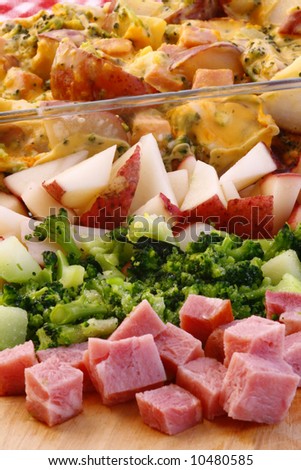 Potato, ham and broccoli casserole ingredients