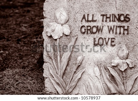 All things grow with love garden sign converted to duotone.  Could be used as a background