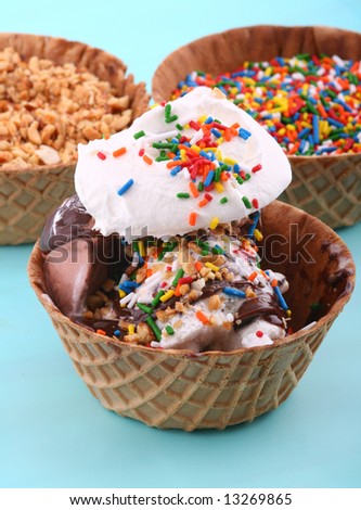 stock photo : Ice cream sundae