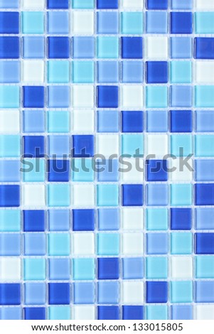 Blue mosaic tile, background