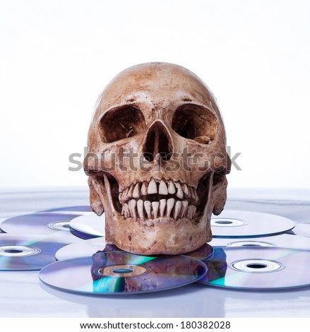 Human skull on dvd
