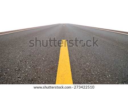 road straight , isolated  on white background