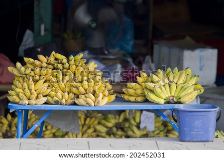 Banana fruit for sale in Thailand street market