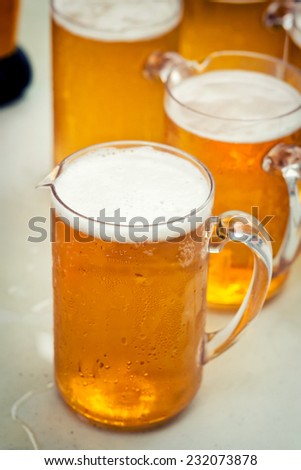 Cool beer in jug
