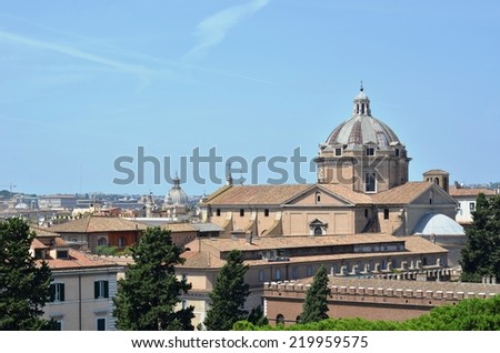 ROME - AUGUST 27, 2014: View of panorama Rome cityscape, Rome, Italy