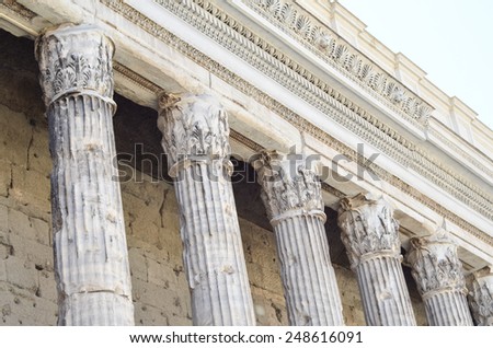 ROME - AUGUST 27, 2014: Ancient columns in Rome, Italy