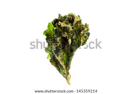 kale chip on white background
