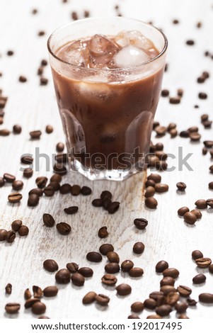Cold and sweet coffee cocktail