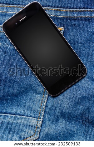 black phone in jeans pocket