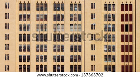 Large Building Yellow Wall with Windows Square Elevation Texture