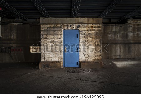 Blue Service Door Underground