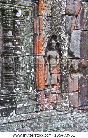 carvings at the My Son Temple Complex in Vietnam