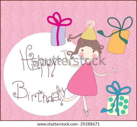 Birthday Vector on Happy Birthday Greeting Card Stock Vector 29288671   Shutterstock