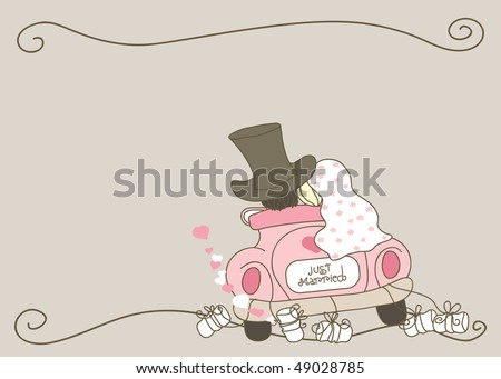 stock vector wedding set just married