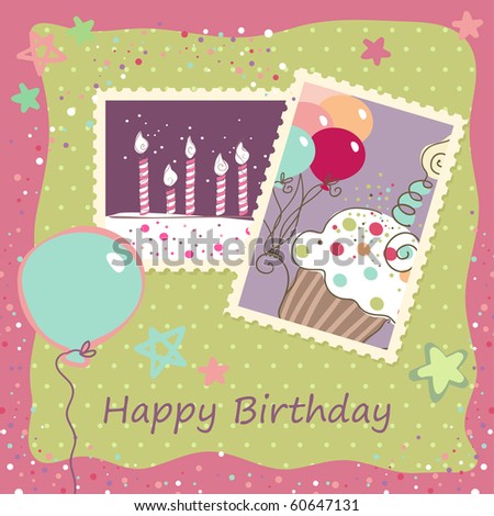 Birthday Card Stock Vector 60647131 : Shutterstock