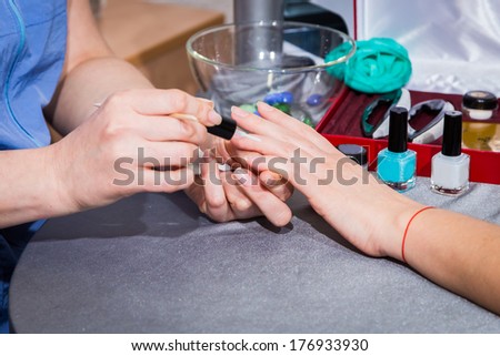 doing spa manicure
