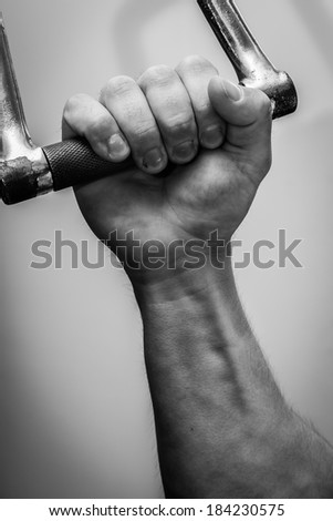 black and white man in the gym